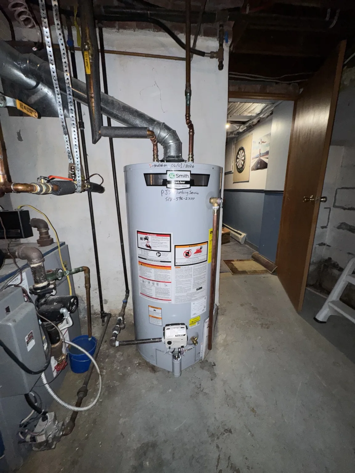 Water heater installation completed by PJ's Plumbing